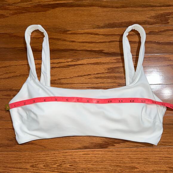 Aerie White Wide Scoop Neck Bikini Top Size Large - Picture 11 of 12